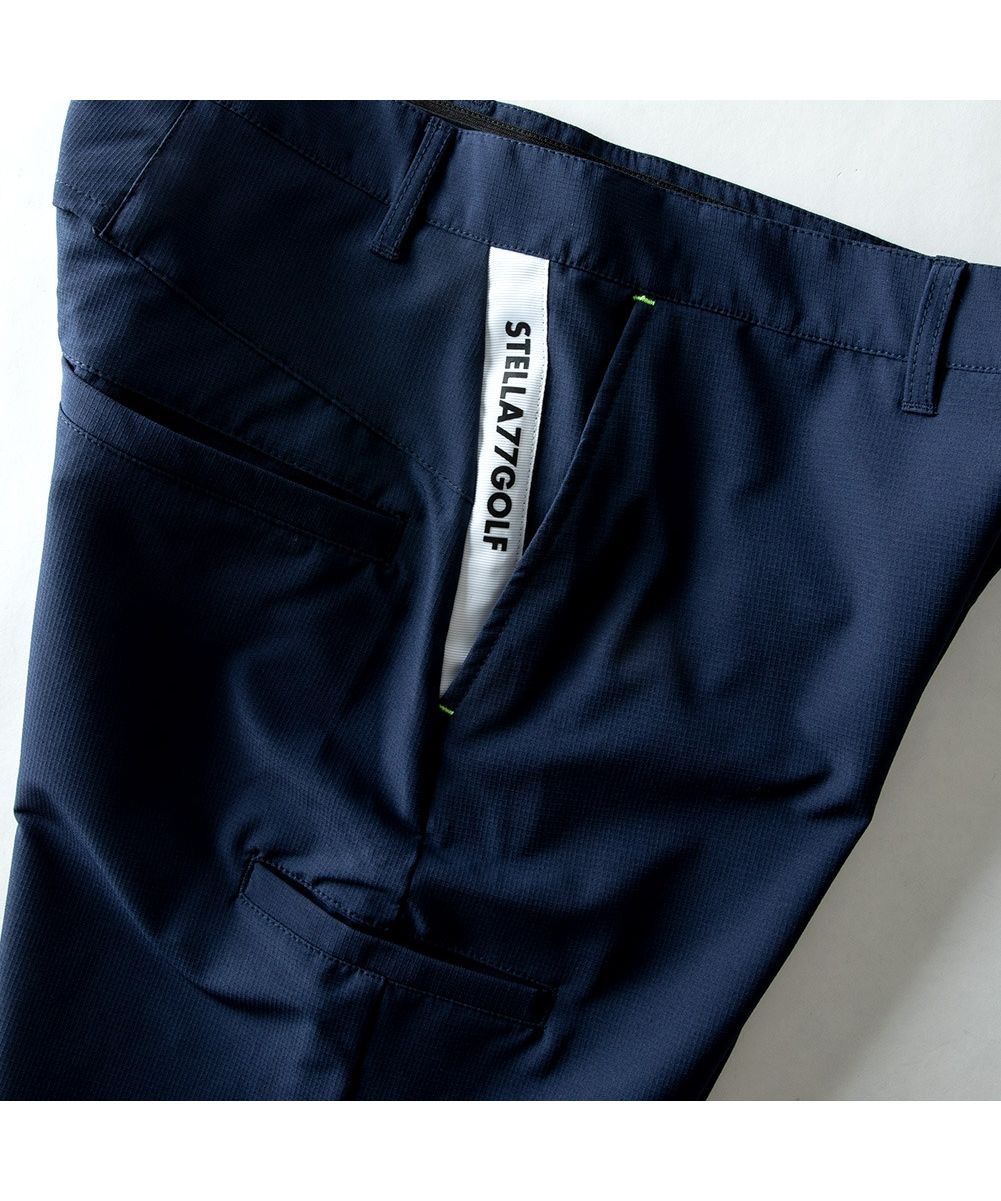 ジェネレス GENELESS ショートパンツ ゴルフウェア メンズ パンツ ストレッチ サイドライン ハーフパンツ 無地 夏 膝上 (ネイビー) ネイビー