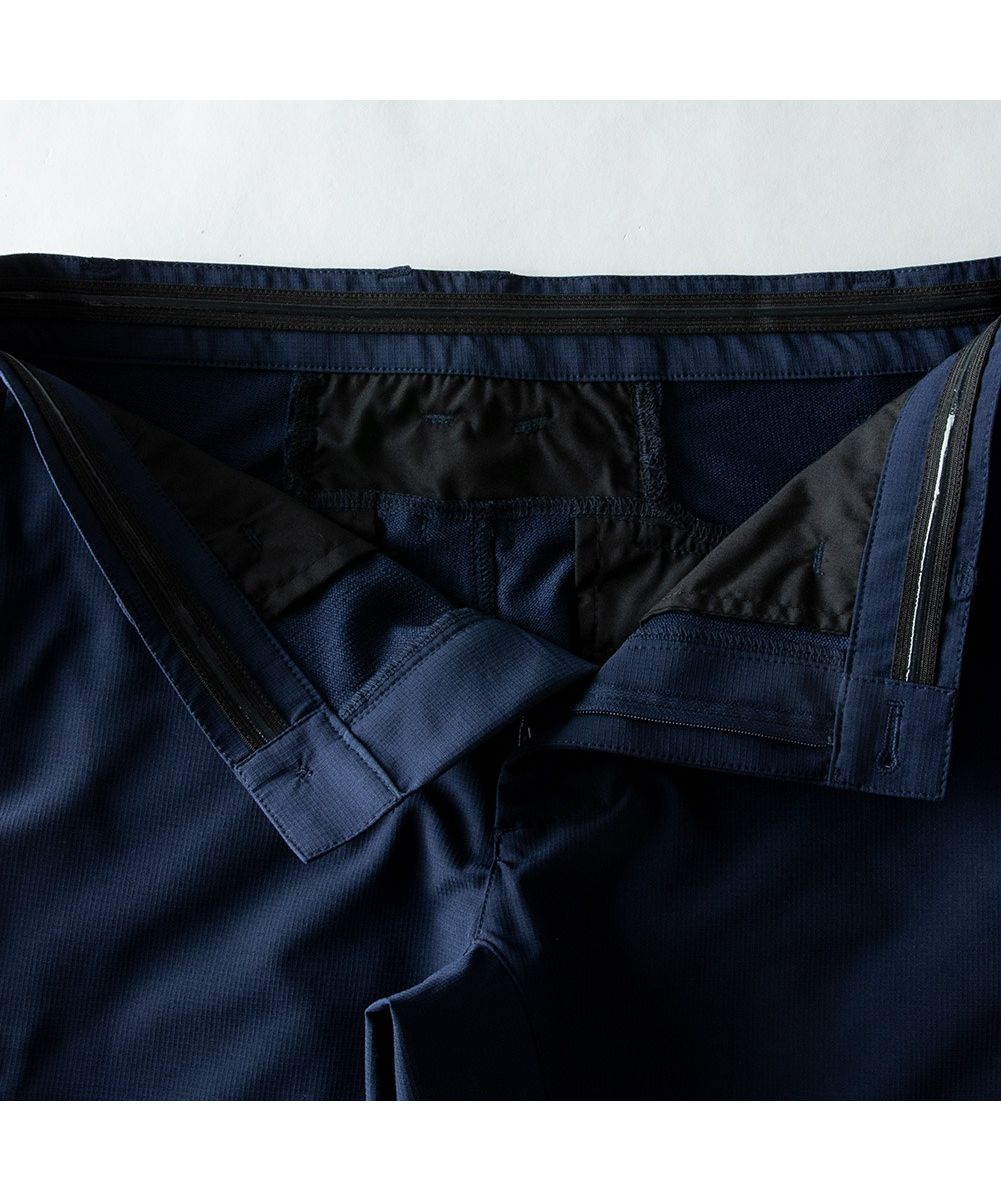 ジェネレス GENELESS ショートパンツ ゴルフウェア メンズ パンツ ストレッチ サイドライン ハーフパンツ 無地 夏 膝上 (ネイビー) ネイビー
