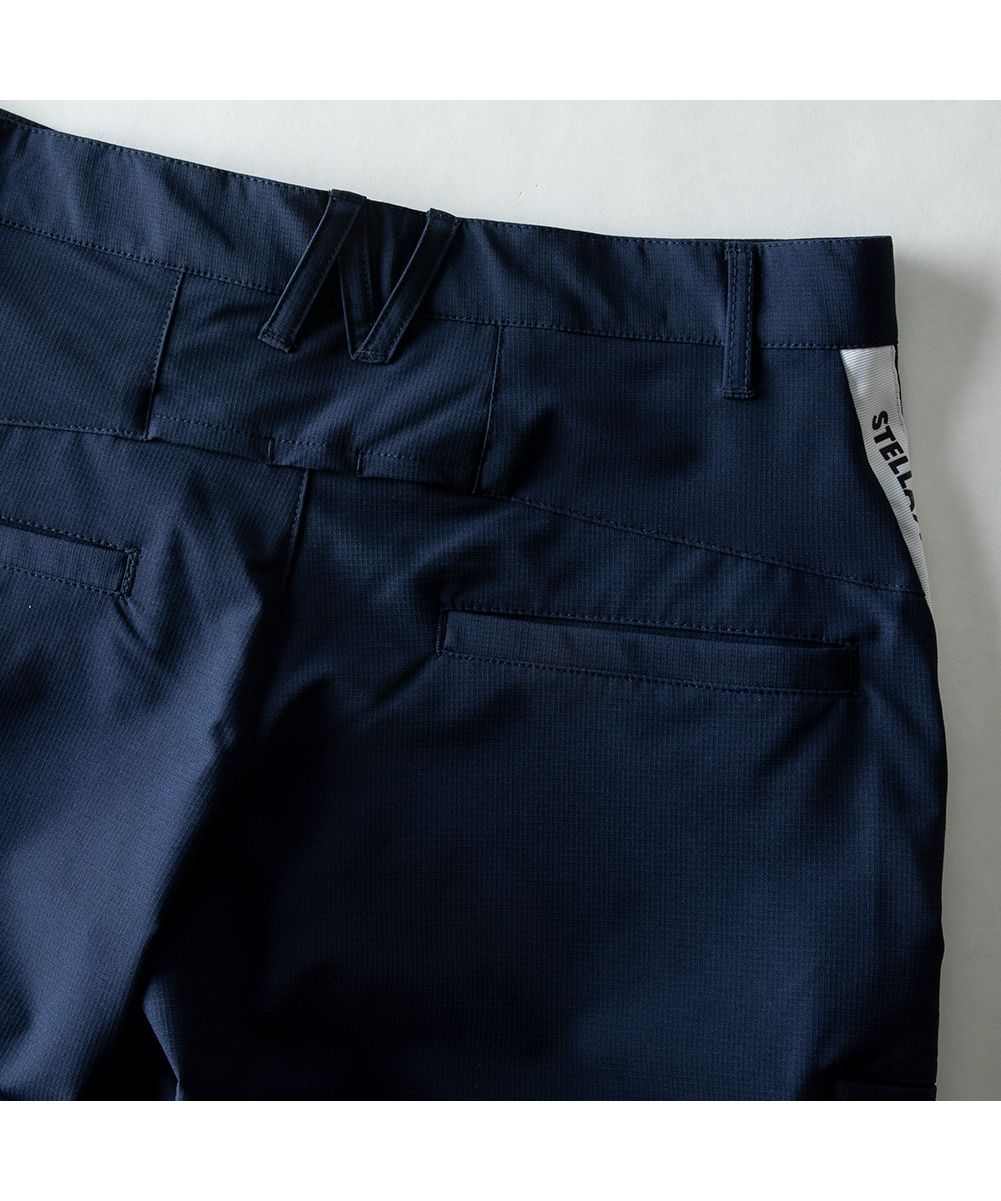 ジェネレス GENELESS ショートパンツ ゴルフウェア メンズ パンツ ストレッチ サイドライン ハーフパンツ 無地 夏 膝上 (ネイビー) ネイビー