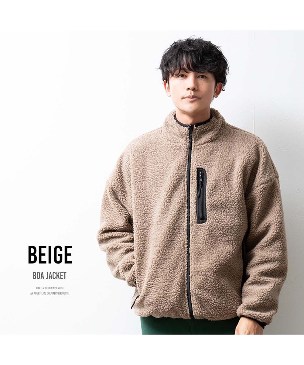 ジェネレス GENELESS アウター メンズ ボア スタンド ジャケット リバーシブル ブルゾン 秋冬 暖かい 軽量 ジャンパー スタンドカラー ポリエステル ホワイト おしゃれ 全2色