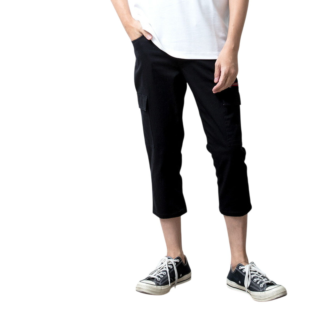 カーゴパンツ メンズ スリム ストレッチ 七分丈 7分丈 ロング スキニー ズボン ボトムス 夏 夏服 秋服 M L LL XL 全6色 JB-62218 92P9502S 09.ブラック・クロップド