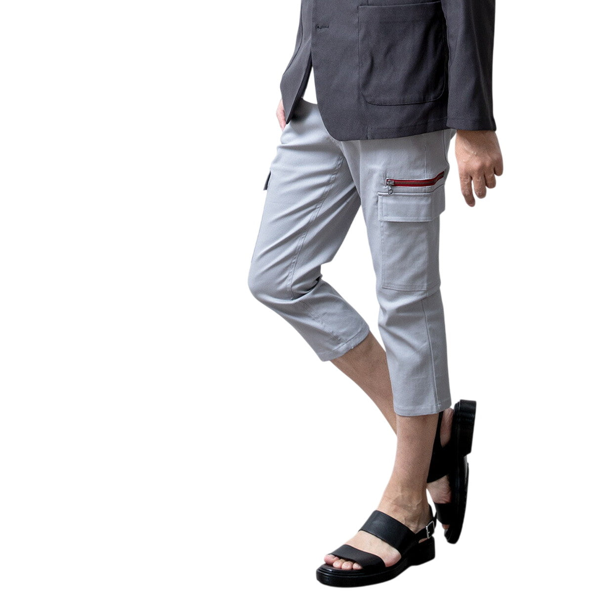 カーゴパンツ メンズ スリム ストレッチ 七分丈 7分丈 ロング スキニー ズボン ボトムス 夏 夏服 秋服 M L LL XL 全6色 JB-62218 92P9502S 11.グレー・クロップド