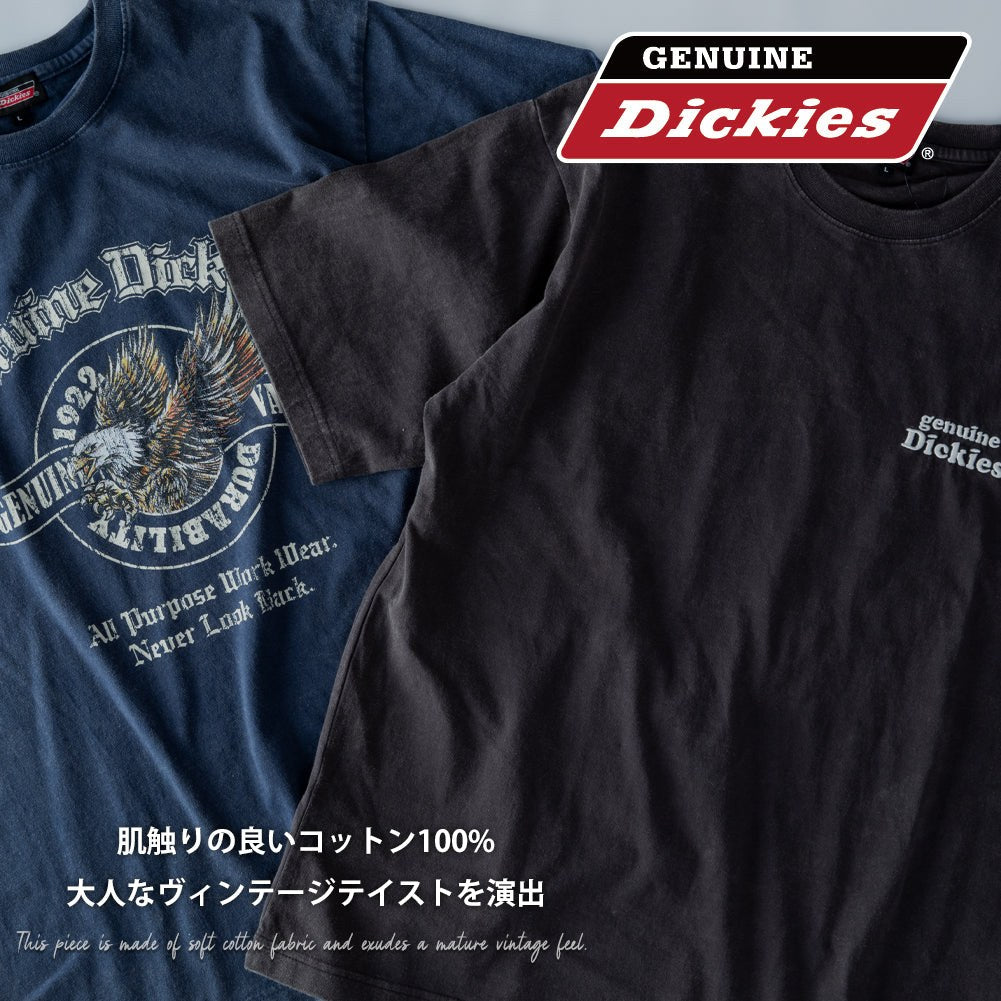 ジェネレス GENELESS 半袖 tシャツ メンズ ディッキーズ プリント ロゴ プリントtシャツ 春夏 GENUINE 大きいサイズ 夏 カットソー 綿 おしゃれ ブルー ストリート 半袖tシャツ (50.スミクロ/B) 50.スミクロ/B