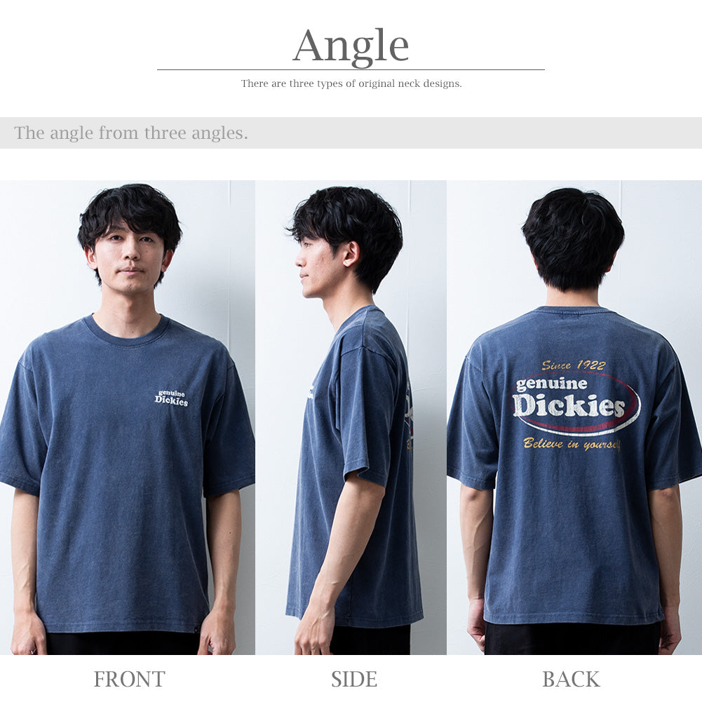 ジェネレス GENELESS 半袖 tシャツ メンズ ディッキーズ プリント ロゴ プリントtシャツ 春夏 GENUINE 大きいサイズ 夏 カットソー 綿 おしゃれ ブルー ストリート 半袖tシャツ (50.スミクロ/B) 50.スミクロ/B