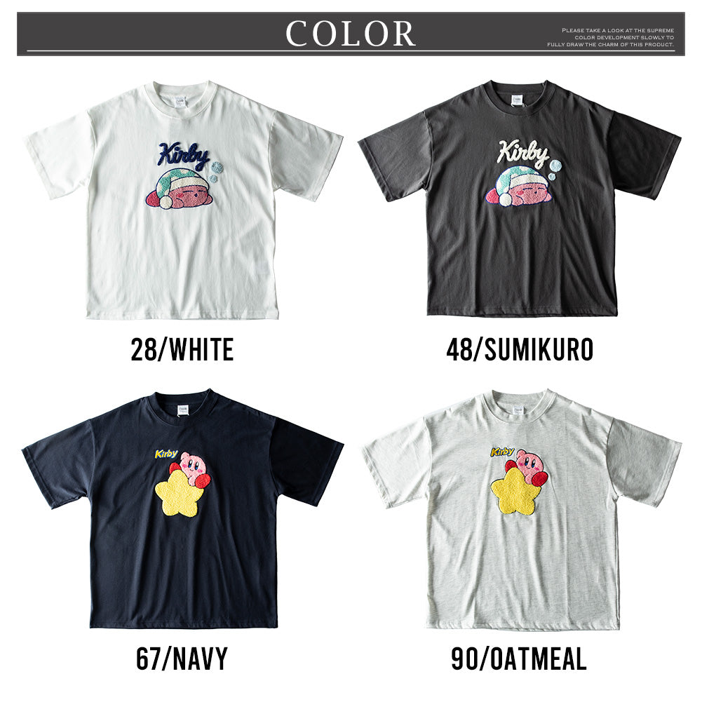 ジェネレス GENELESS tシャツ メンズ キャラクター 星のカービィ 刺繍 半袖 キャラT カービィ 半袖tシャツ カービー 黒 カットソー 可愛い 綿 春 メンズファッション サガラ刺? 半袖Tシャツ (28.ホワイト) 28.ホワイト