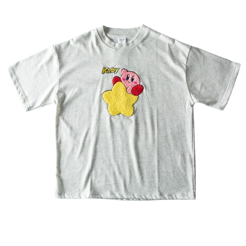 ジェネレス GENELESS tシャツ メンズ キャラクター 星のカービィ 刺繍 半袖 キャラT カービィ 半袖tシャツ カービー 黒 カットソー 可愛い 綿 春 メンズファッション サガラ刺? 半袖Tシャツ (90.オートミール) 90.オートミール