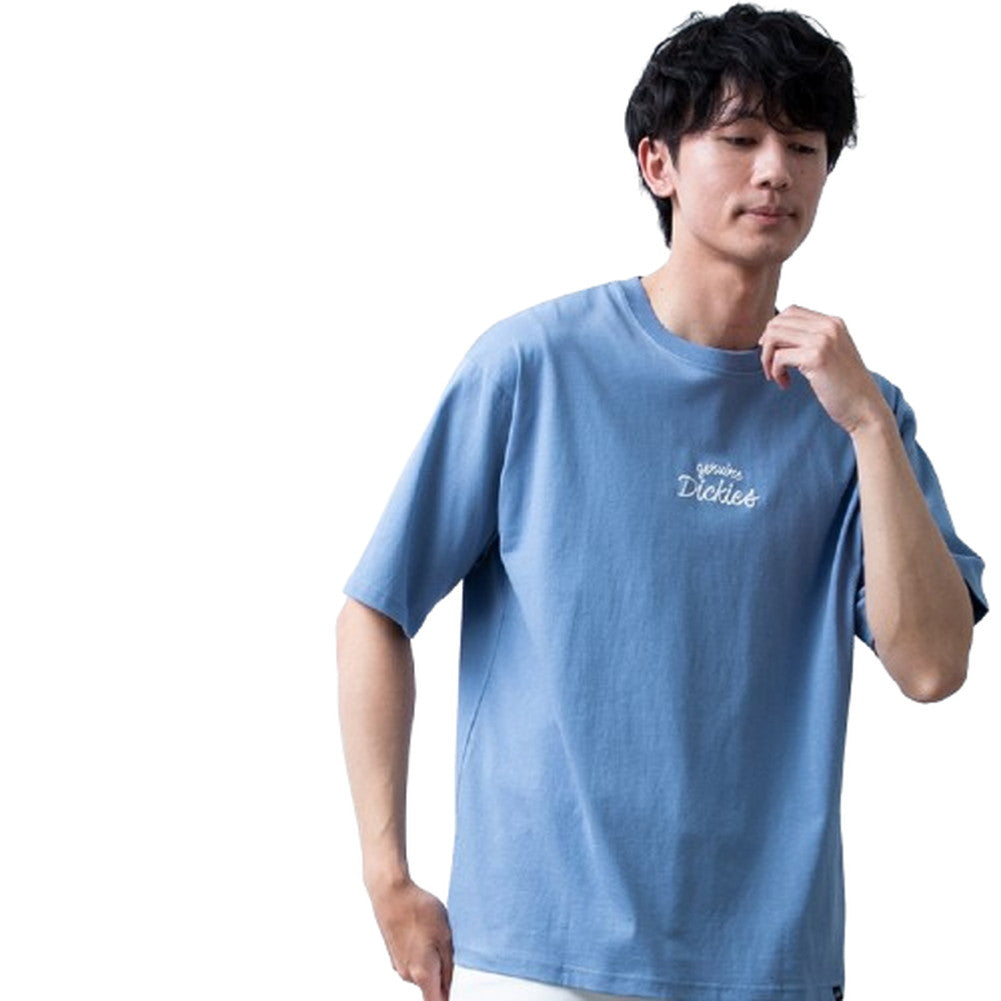 ジェネレス GENELESS メンズ 半袖 tシャツ バックプリント ディッキーズ 半袖tシャツ 夏 Tシャツ 綿100 GENUINE クルーネック プリント コットン トップス イエロー ストリート (60.ブルー) 60.ブルー