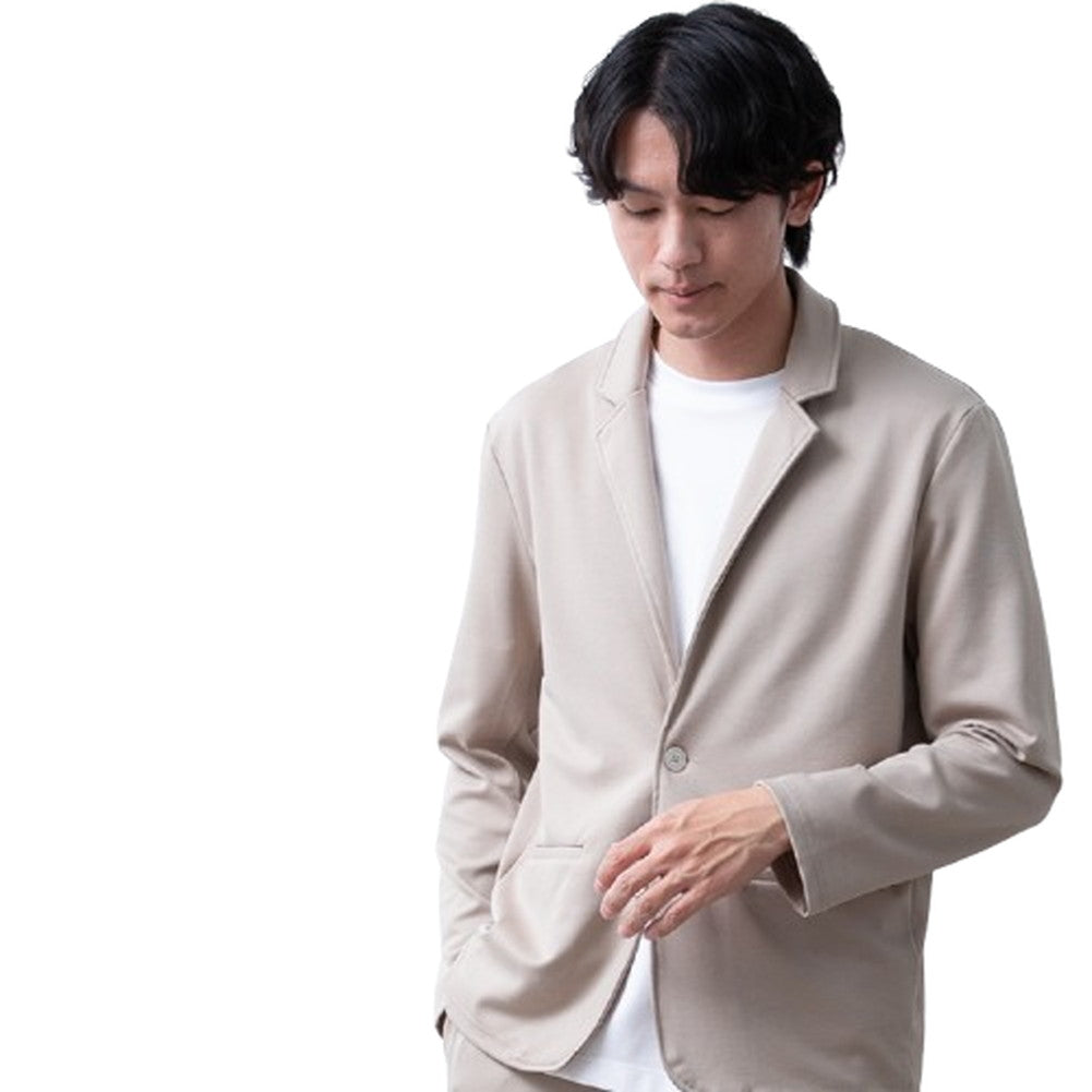 ジェネレス GENELESS テーラードジャケット メンズ 長袖 イージーケア テーラード ジャケット ブルゾン ブレザー アウター 秋 ストレッチ ノッチドラペル ライトアウター おしゃれ 通勤 通学 (ベージュ) ベージュ