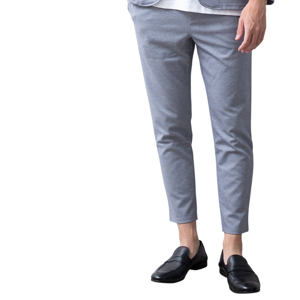 ジェネレス GENELESS テーパードパンツ メンズ ストレッチ パンツ イージーケア ゴムウエスト セットアップ可能 メンズパンツ ロングパンツ アンクル アンクルパンツ 秋 スリム 細身 スキニーパンツ (ブルーグレー) ブルーグレー