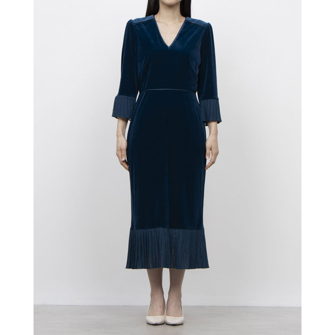 ホブズ HOBBS MARY VELVET DRESS (RIVERSIDE BLUE) RIVERSIDE BLUE