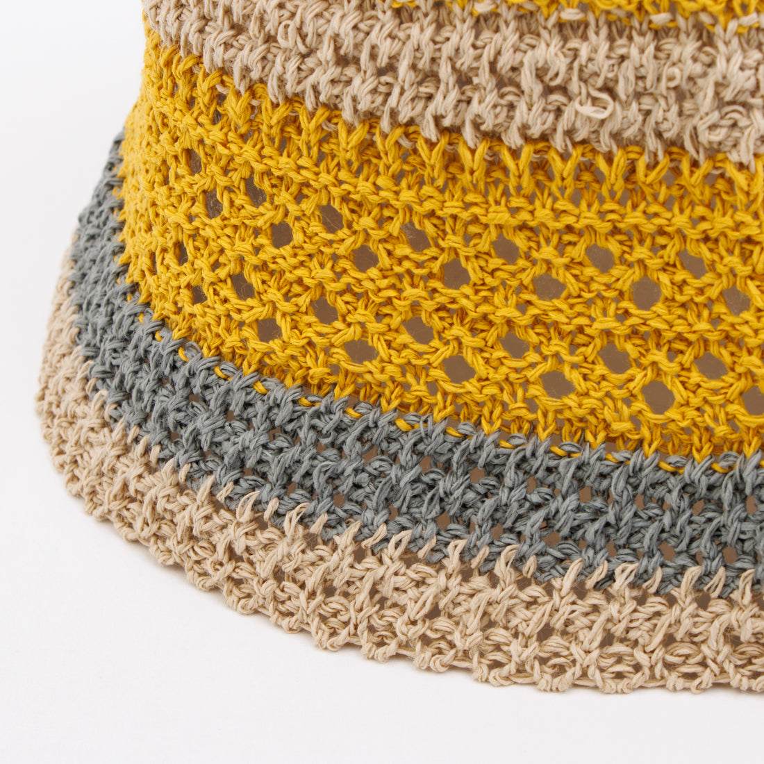 ホームゲーム HOMEGAME HOMEGAME - MULTI STRIPED KNIT HAT【HG241413】 (ベージュ/イエロー) ベージュ/イエロー