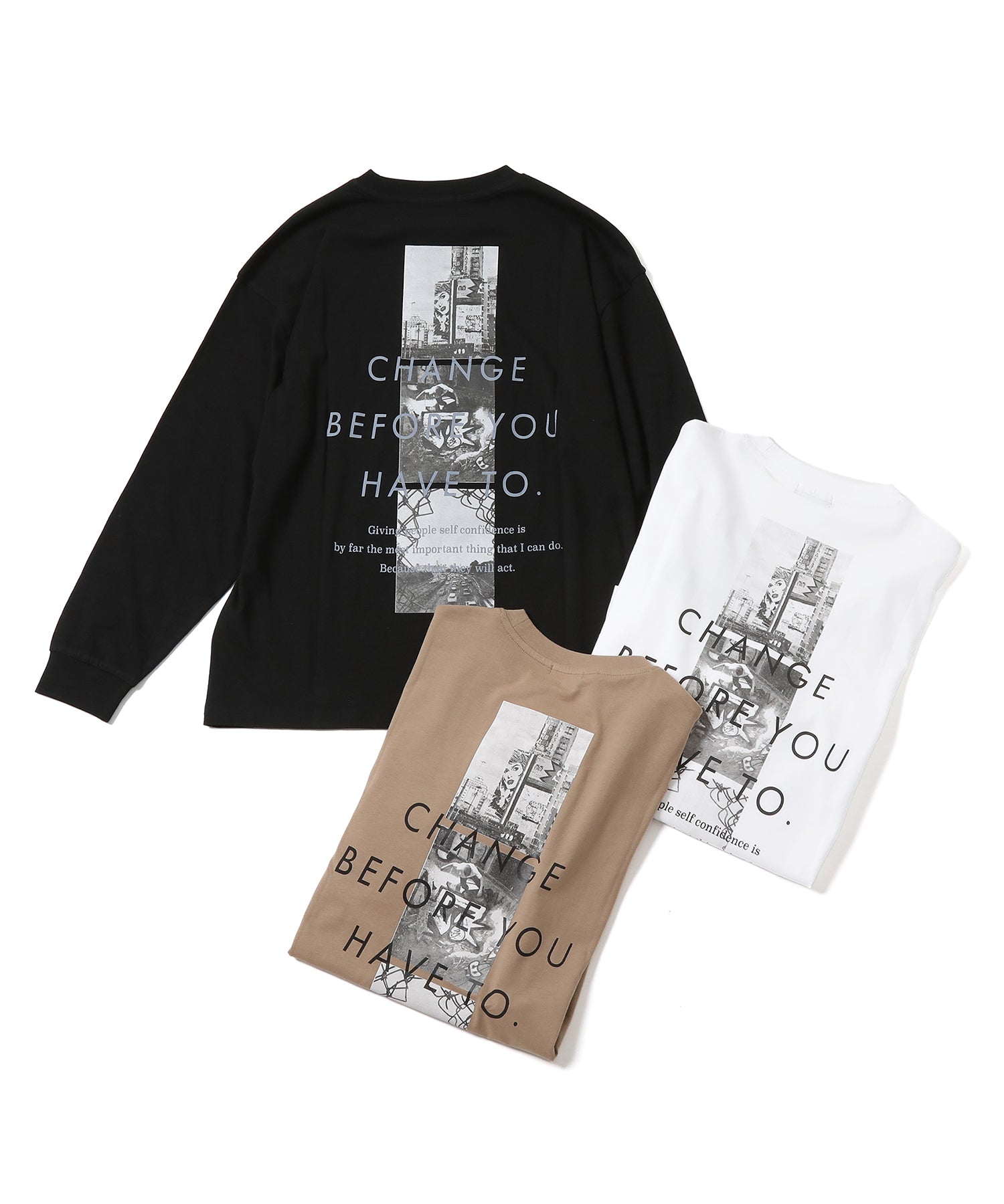 グラソス GLAZOS スリースクエアバックフォト長袖Tシャツ