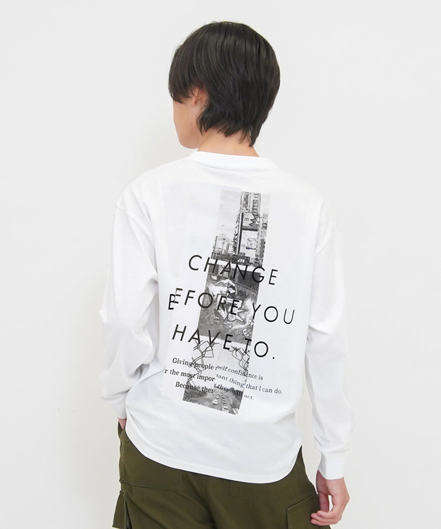 グラソス GLAZOS スリースクエアバックフォト長袖Tシャツ