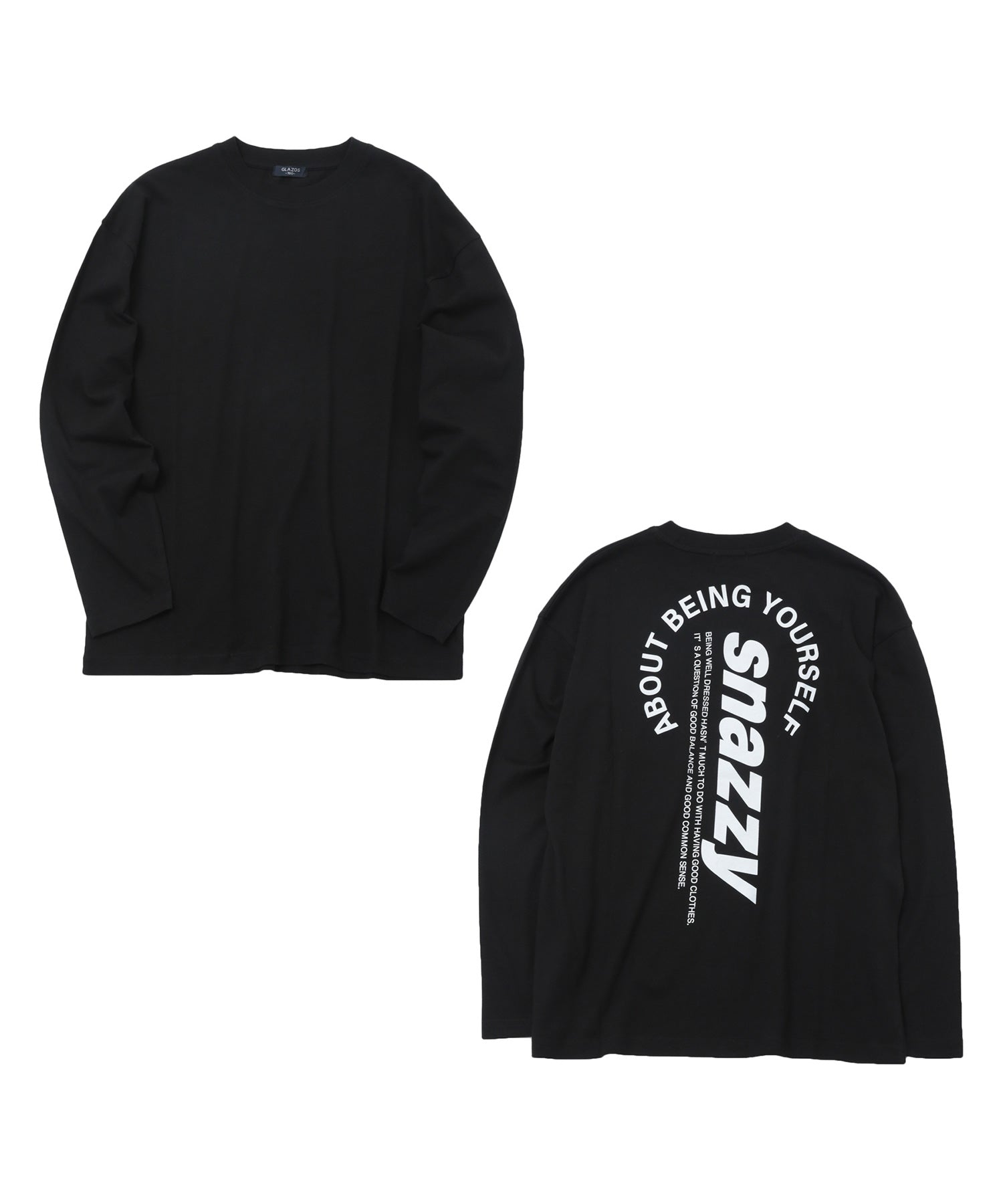 グラソス GLAZOS 【プチプラ】バック縦ロゴ長袖Tシャツ