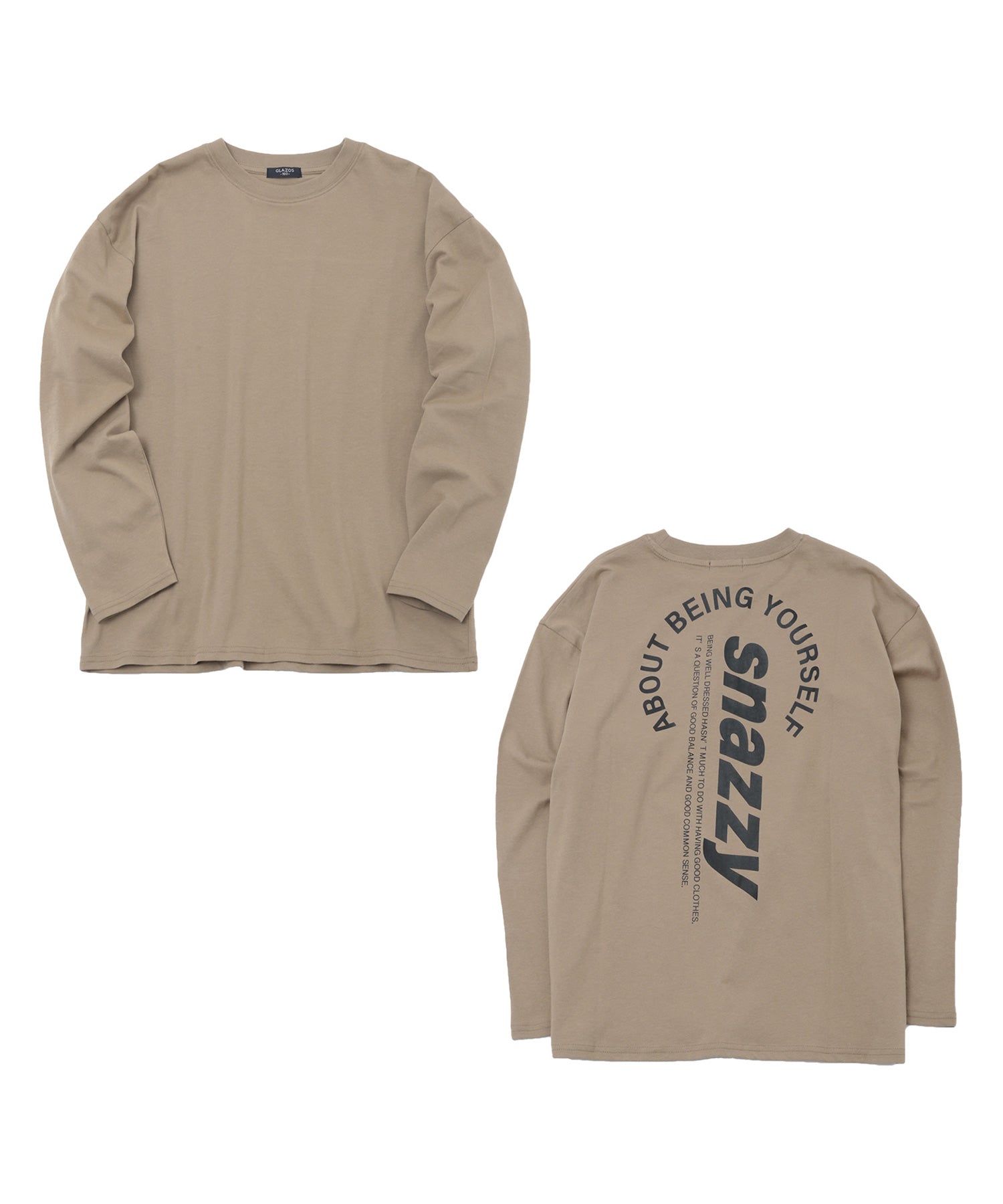 グラソス GLAZOS 【プチプラ】バック縦ロゴ長袖Tシャツ