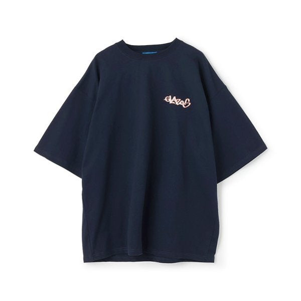 グラソス GLAZOS 【大人向けサイズあり】【ヘビーウェイト天竺】グラフィティロゴプリントTシャツ (紺) 紺