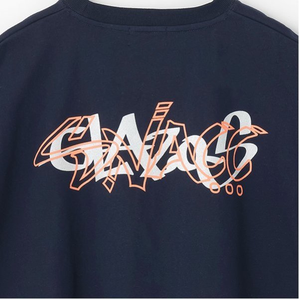 グラソス GLAZOS 【大人向けサイズあり】【ヘビーウェイト天竺】グラフィティロゴプリントTシャツ (紺) 紺