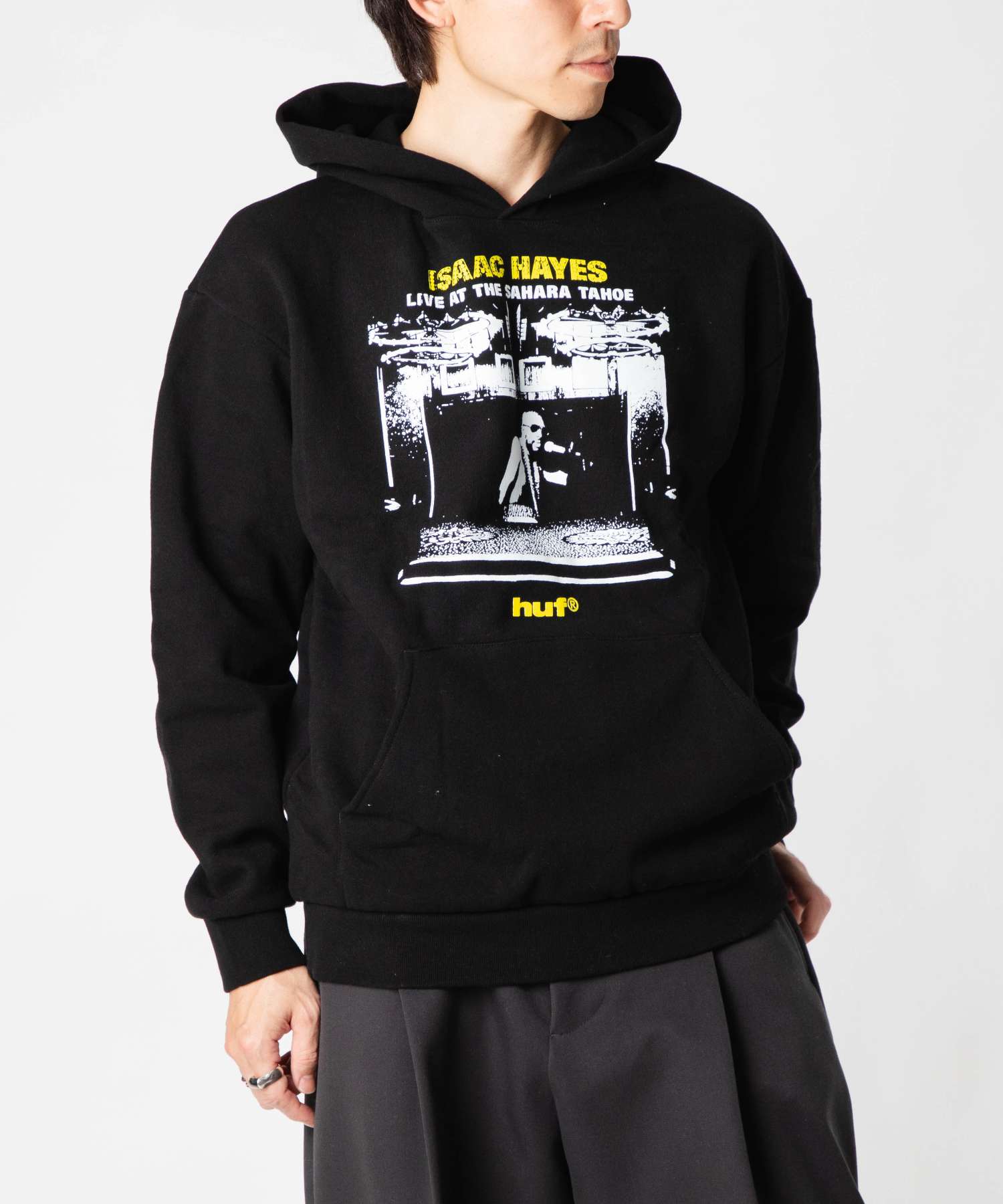ハフ HUF ハフ HUF TAHOE P/O HEAVYWEIGHT HOODIE タホ プルオーバー ヘビーウェイト フーディー PF00775 パーカー ユニセックス トップス (BLACK/ブラック) BLACK/ブラック