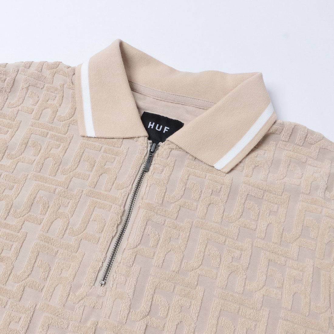 ハフ HUF TETHER JACQUARD S/S TERRY TOP ポロシャツ (ジェイド) ジェイド