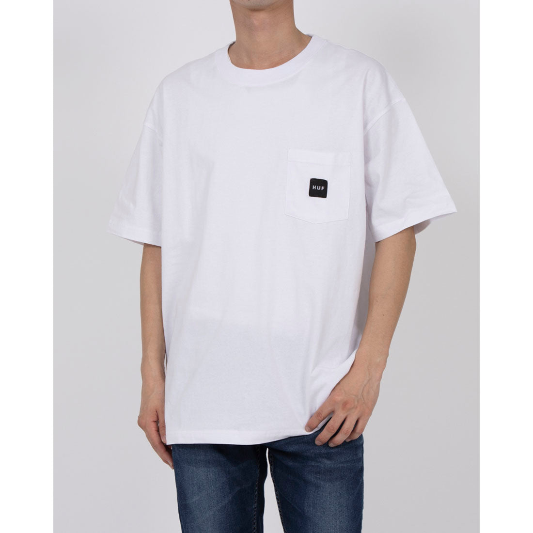ハフ HUF SET BOX LOGO S/S POCKET TEE 半袖Tシャツ (ホワイト) ホワイト