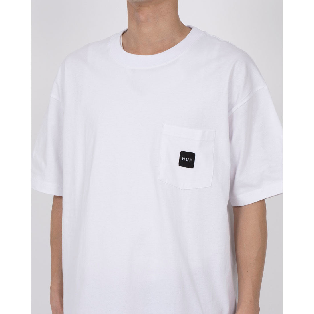 ハフ HUF SET BOX LOGO S/S POCKET TEE 半袖Tシャツ (ホワイト) ホワイト