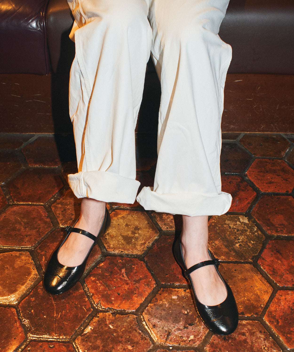 ハンター HUNTER リファインド メリー ジェーン バックル バレリーナ グロス (ブラック) ブラック