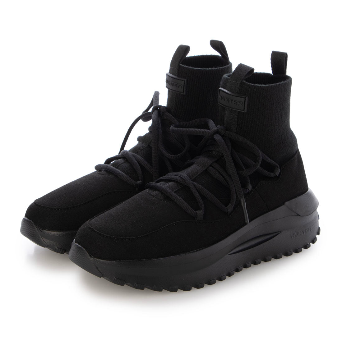 HUNTER トラベル フロー ビーガン ブーツ Hunter HUNTER Unisex Travel Flow Vegan Suede Knit Lace Boots