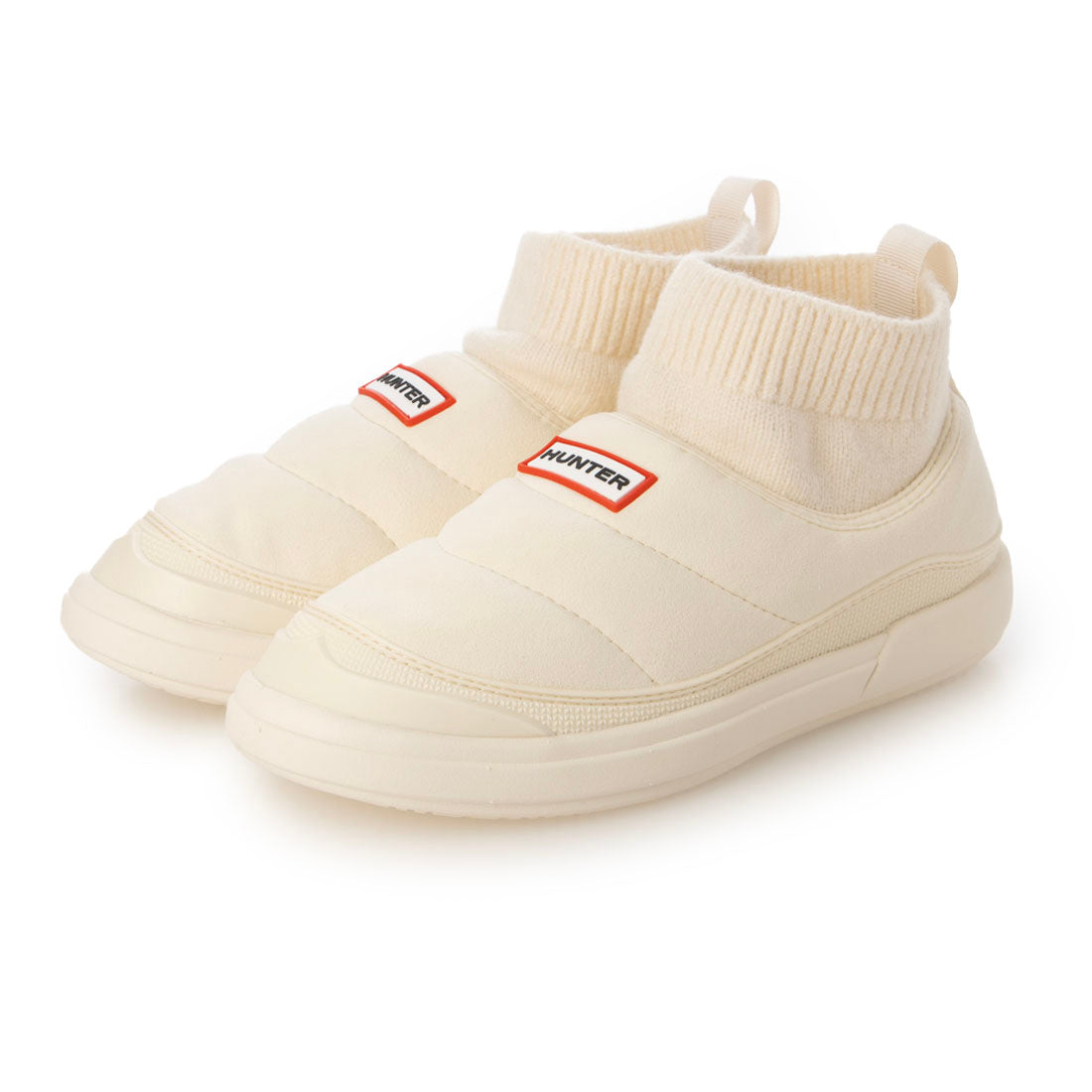 ハンター HUNTER ユニセックス イン/アウト ビーガン スエード ニッテッド カフ ブーツ (シェイデッド ホワイト) シェイデッド ホワイト