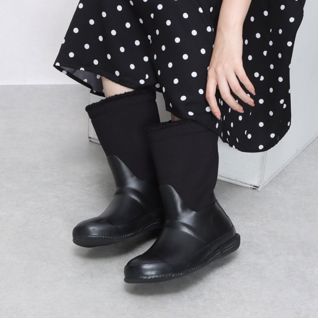 HUNTER オリジナル ロールトップシェルパ ブーツ 5 ブラック レディース HUNTER 【Ladies】 Original Roll Top Sherpa Boots