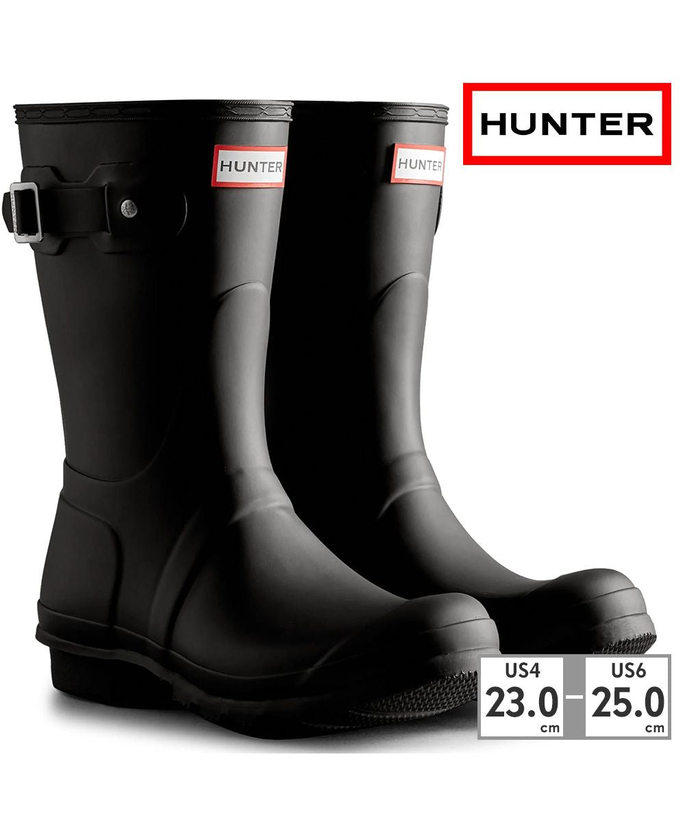 ハンター HUNTER【レインシューズ】 レディース レインブーツ W ORI SHORT HUNTER TRI LOGO BACK BOOT WFS2353RMA (ブラック) ブラック