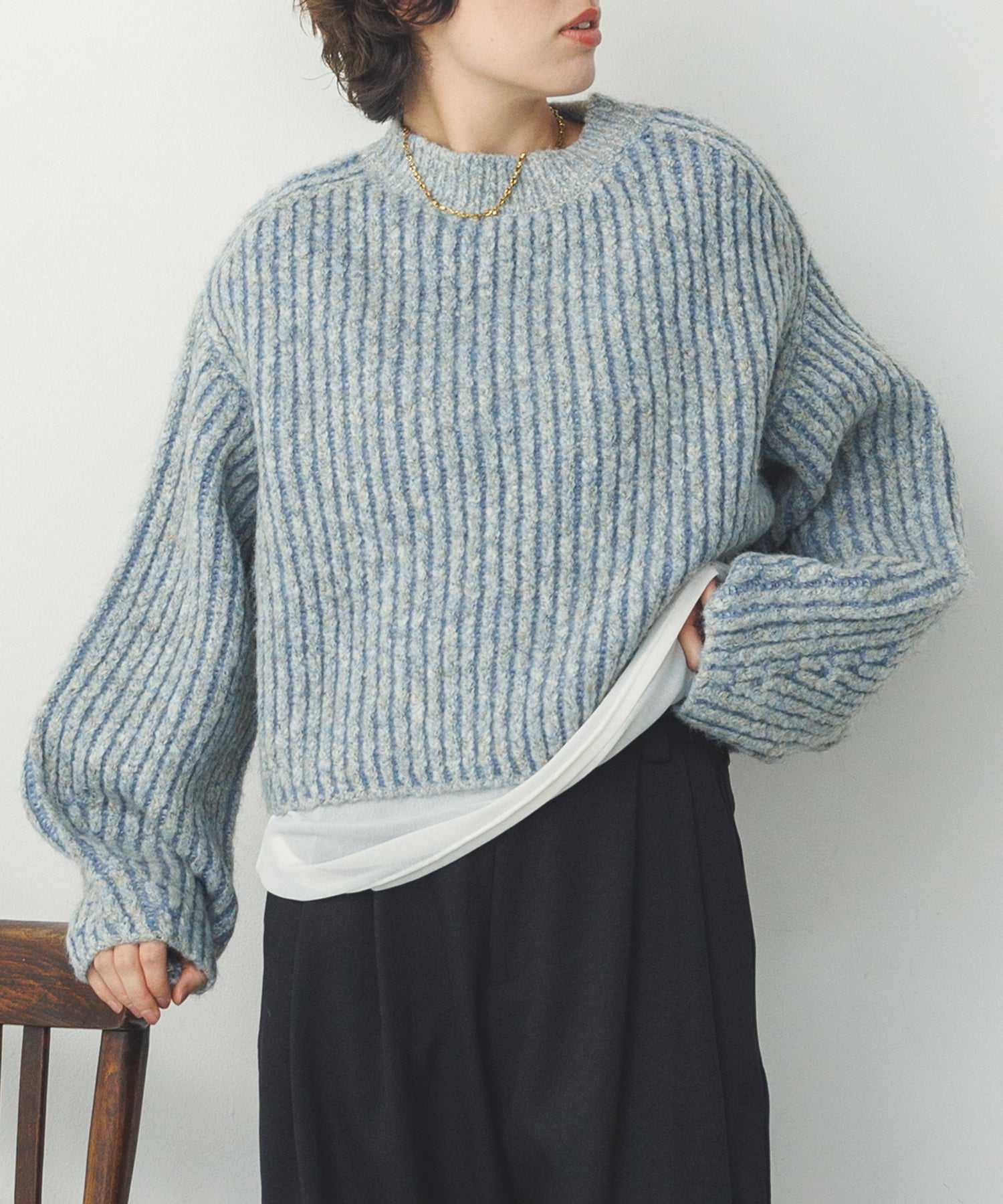 HUNCH 【WEB Exclusive/Custom Order】 Jacquard Short Knit