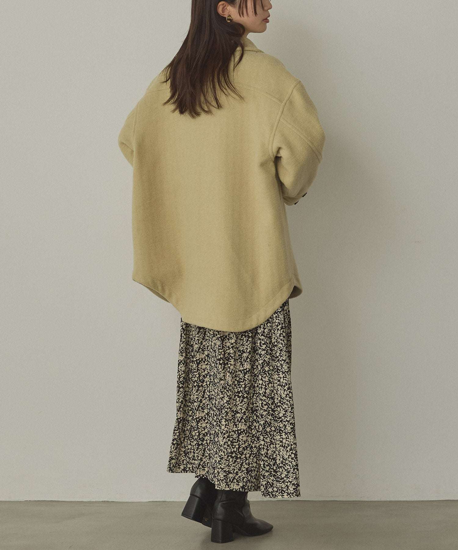 ハンチ hunch オーバーシャツブルゾン (ペールイエロー) ペールイエロー