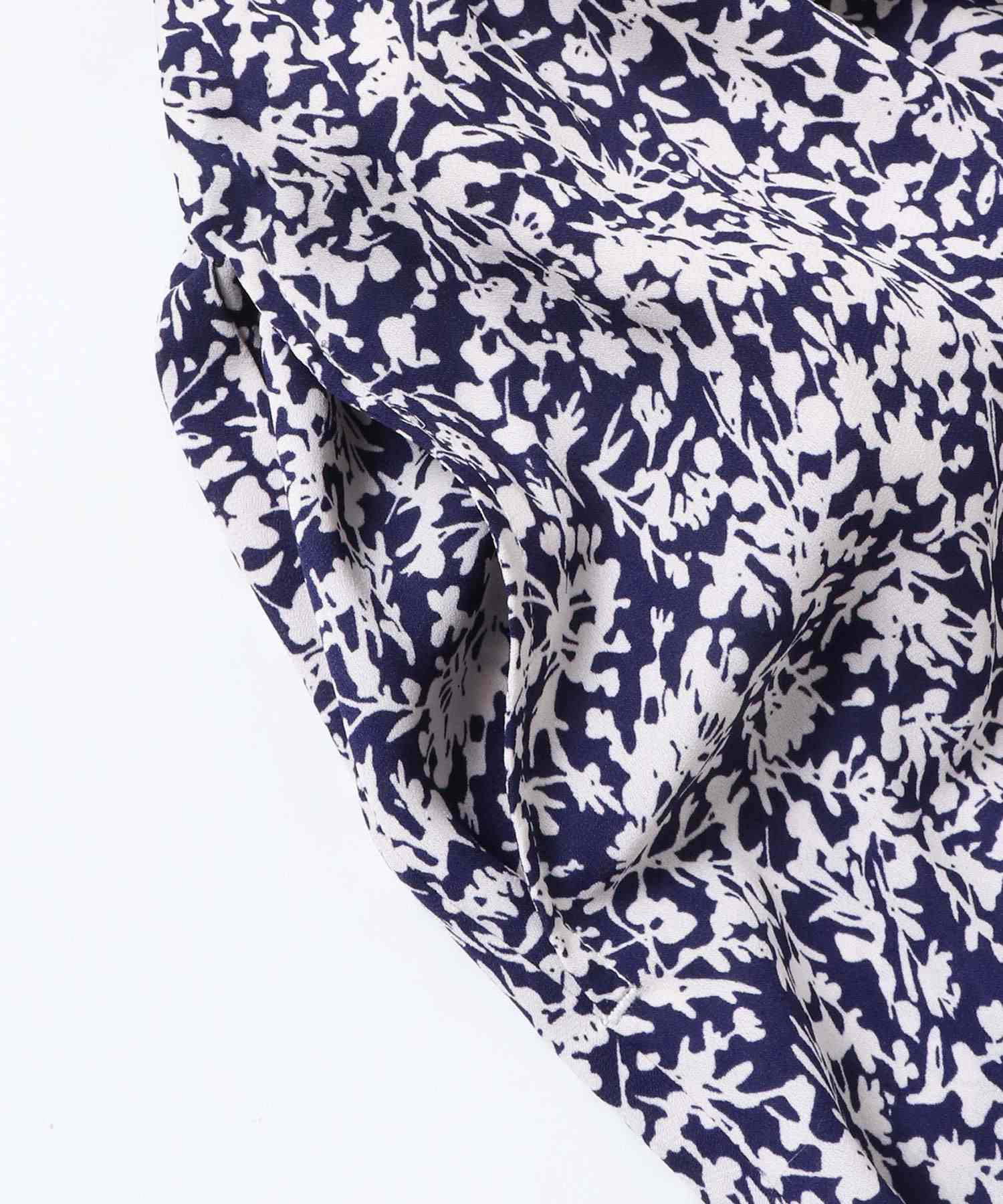 ハンチ hunch ジョーゼット柄 プリントワンピース (ブラック) ブラック