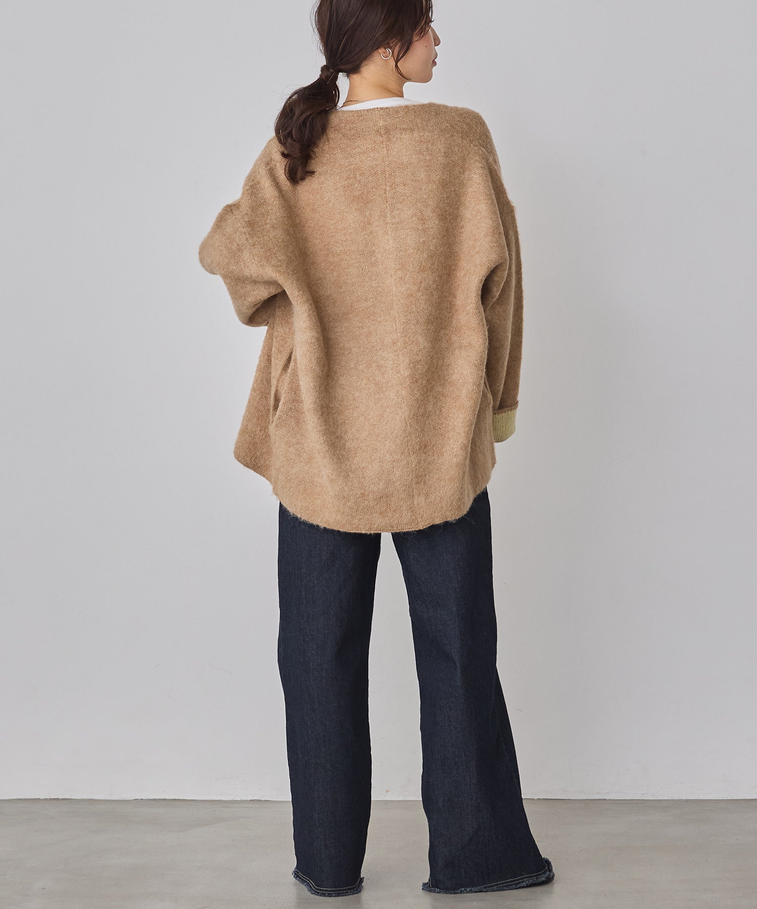 ハンチ hunch ダブルフェイス ニットコート (ベージュ) ベージュ