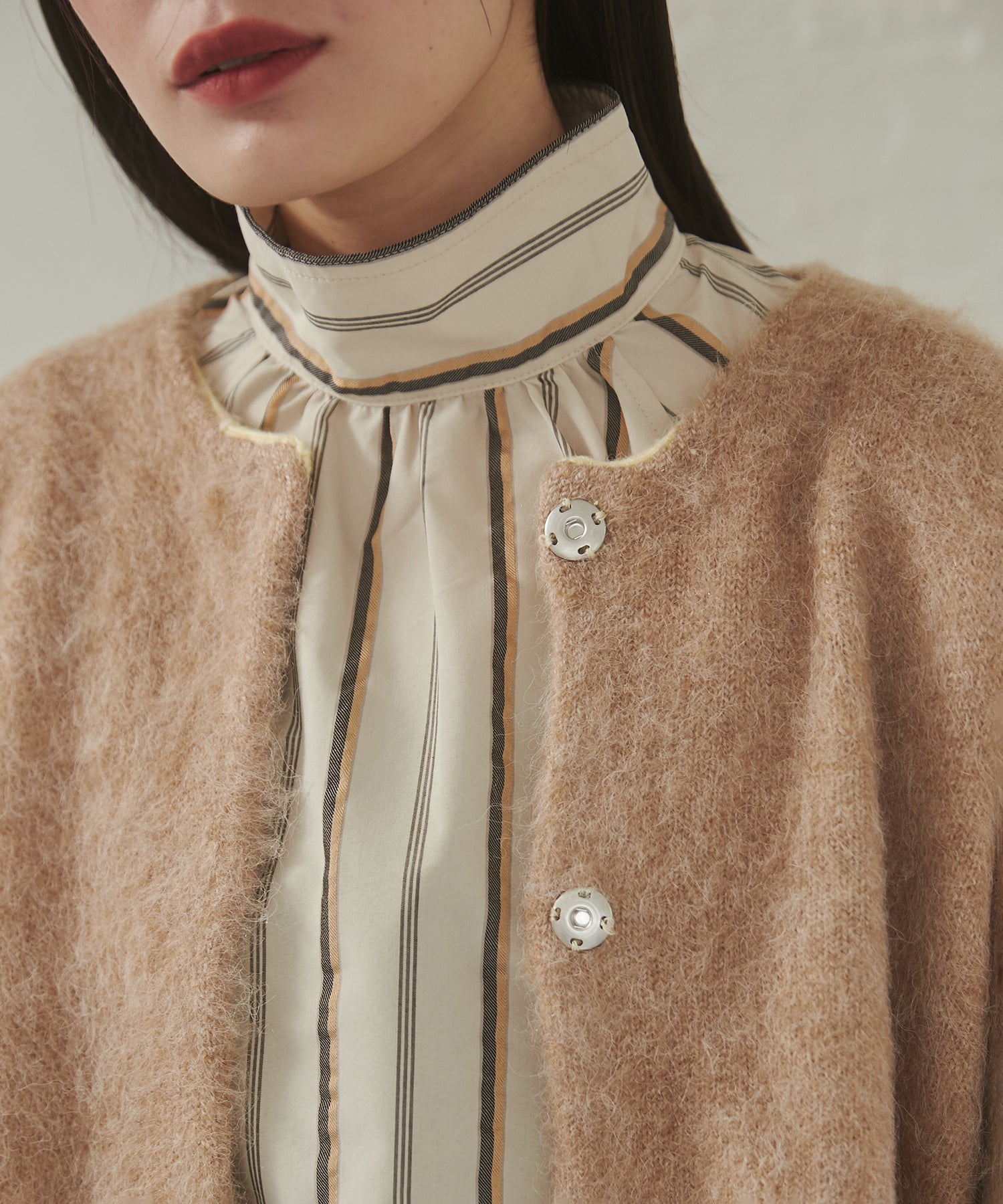 ハンチ hunch ダブルフェイス ニットコート (ベージュ) ベージュ