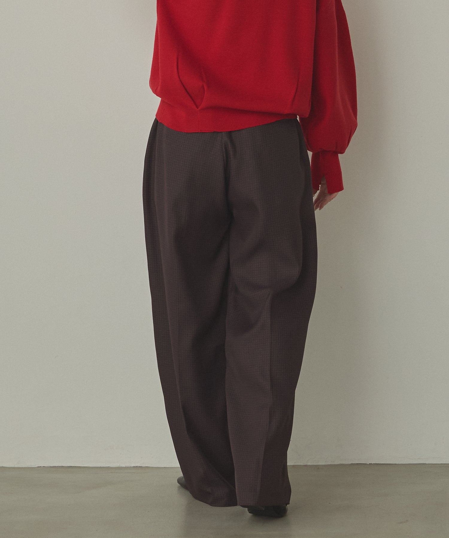 ハンチ hunch ウールライク ストレートパンツ (ブラック) ブラック