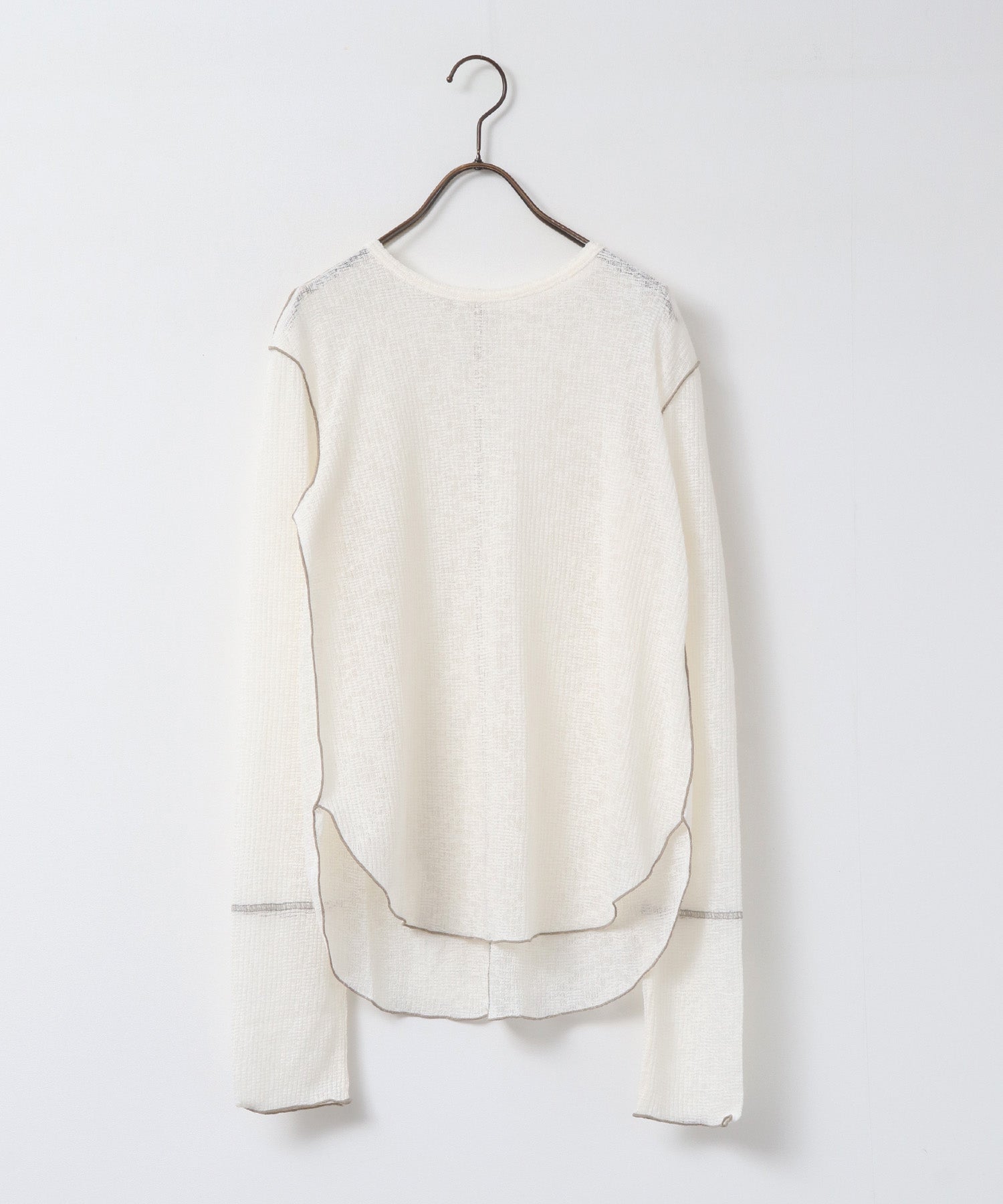 ハンチ hunch 配色メロウ シアートップス (ライトカーキ) ライトカーキ