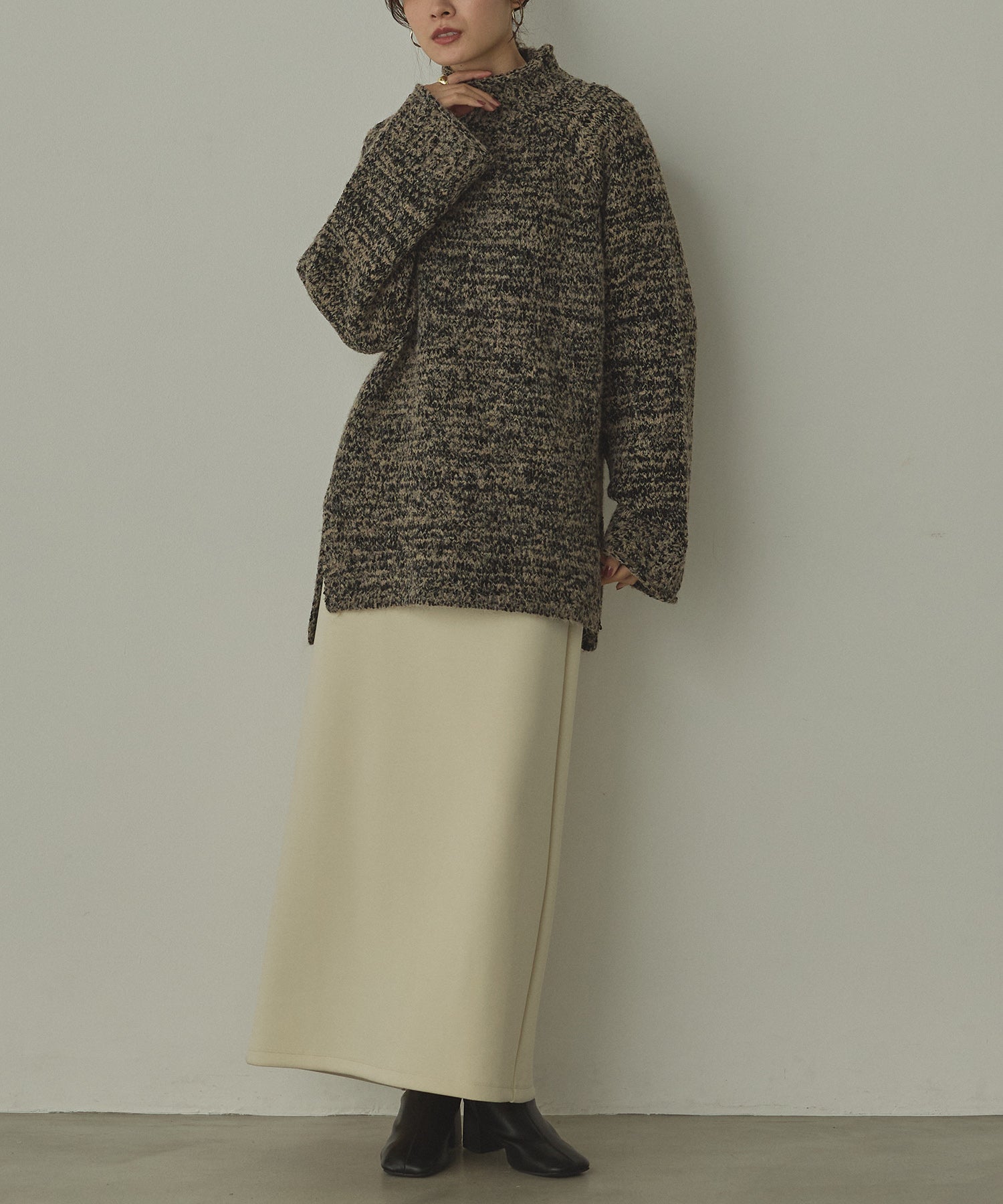 ハンチ hunch ブークレミックス ハイネックニット (グレー) グレー