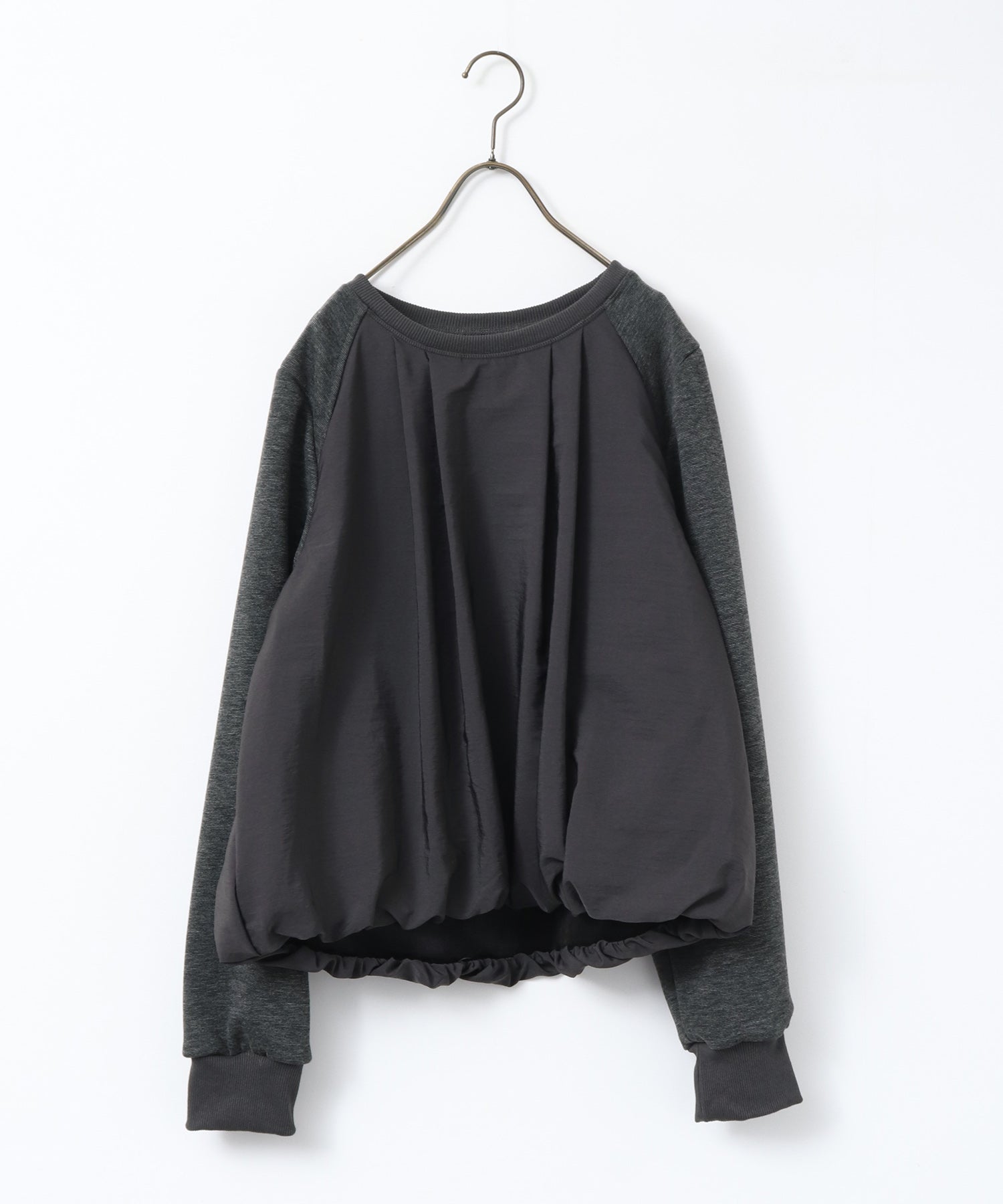 ハンチ hunch ベロアボンディング バルーンスウェット (チャコール) チャコール