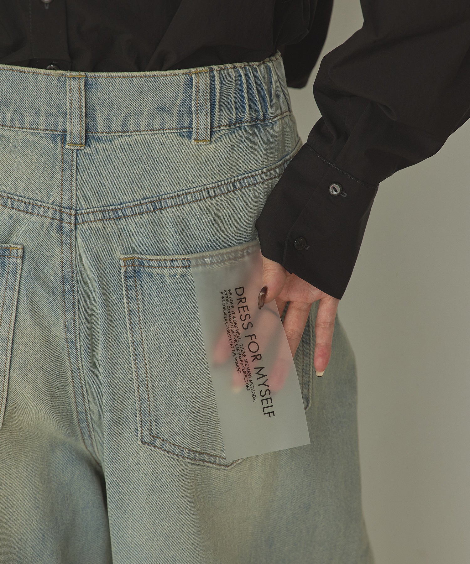 ハンチ hunch 10ozポケットタック デニムパンツ (グレイッシュブルー) グレイッシュブルー