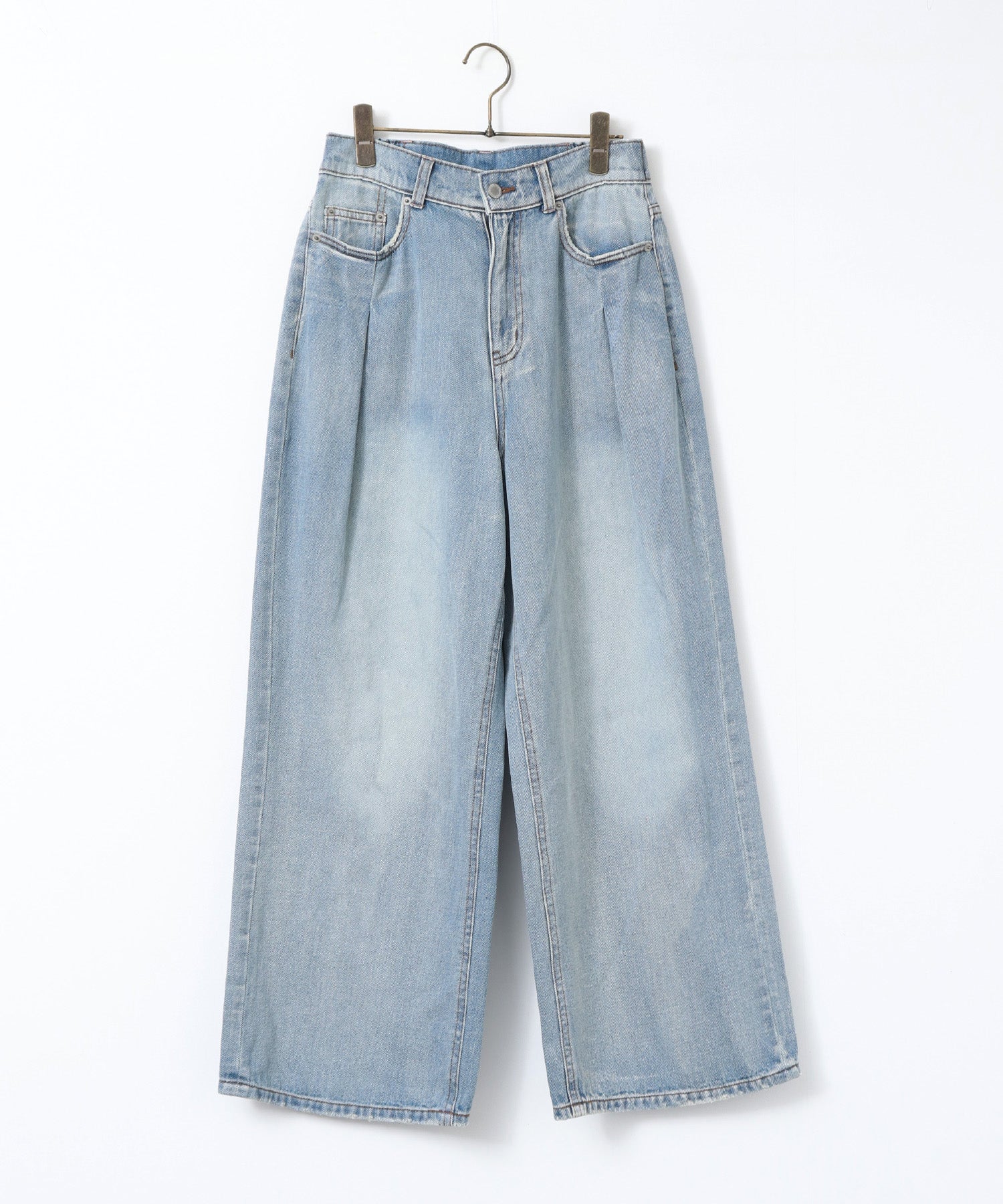 ハンチ hunch 10ozポケットタック デニムパンツ (グレイッシュブルー) グレイッシュブルー