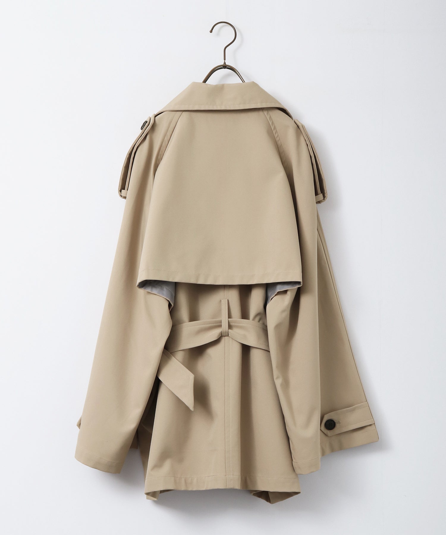 ハンチ hunch ボンディング ミディ丈トレンチコート (チャコール) チャコール