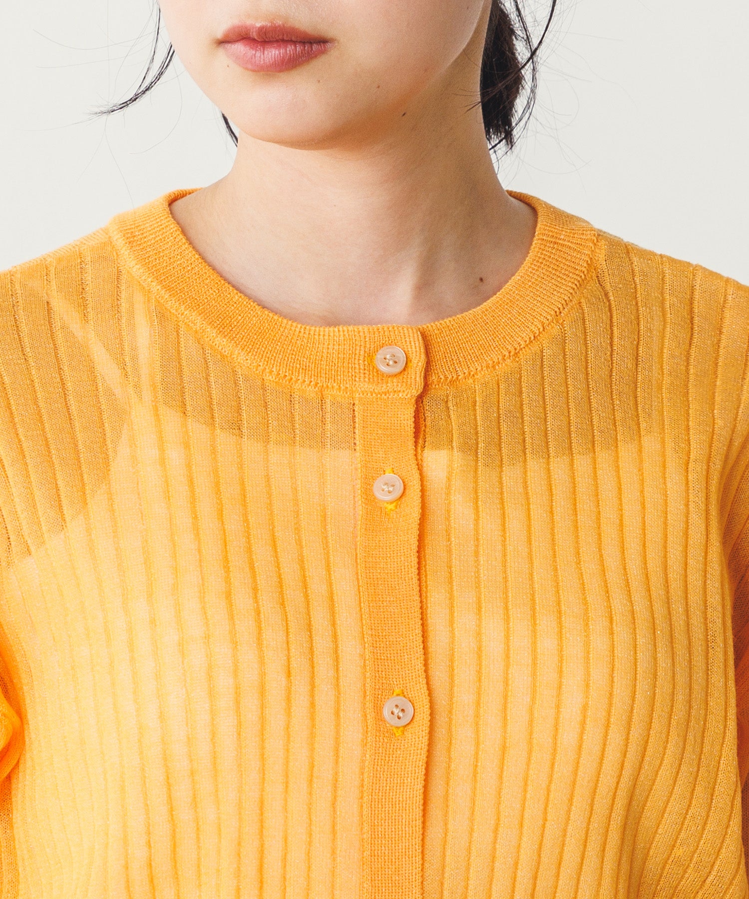 ハンチ hunch 2WAYラメシアーカーディガン (オレンジ) オレンジ