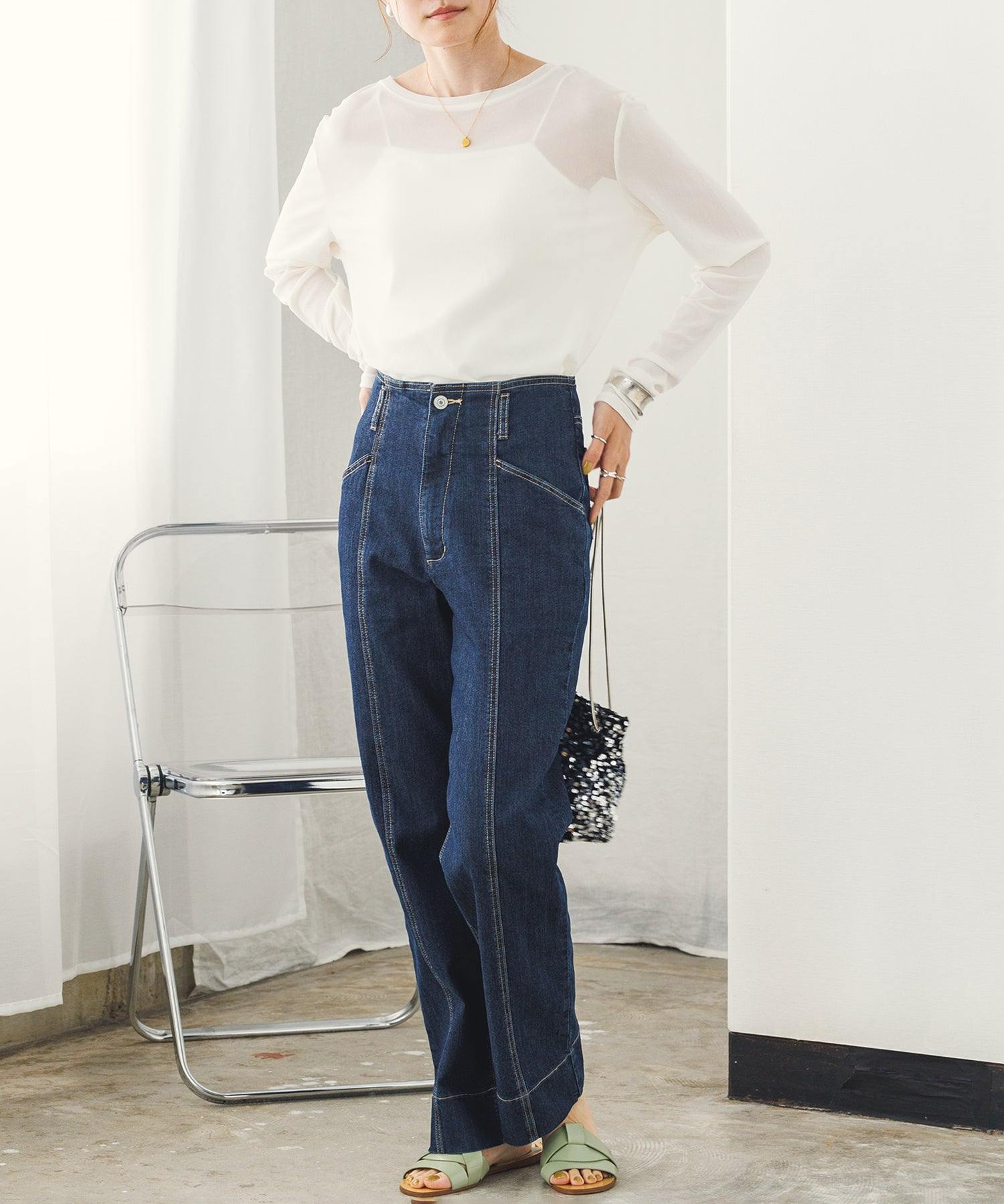 ハンチ hunch シアークルーネックトップス