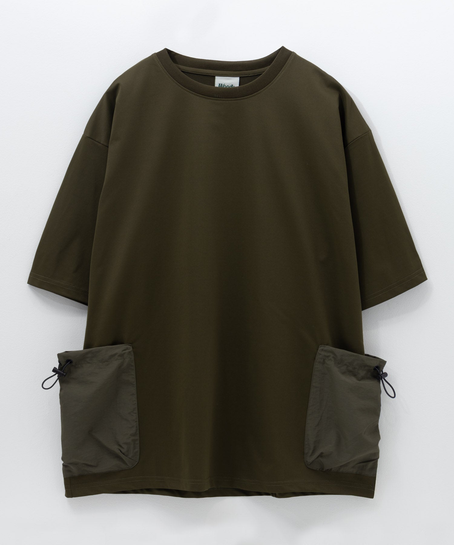 ウッズ WOODS ドローコードポケット付きTシャツ (カーキ) カーキ