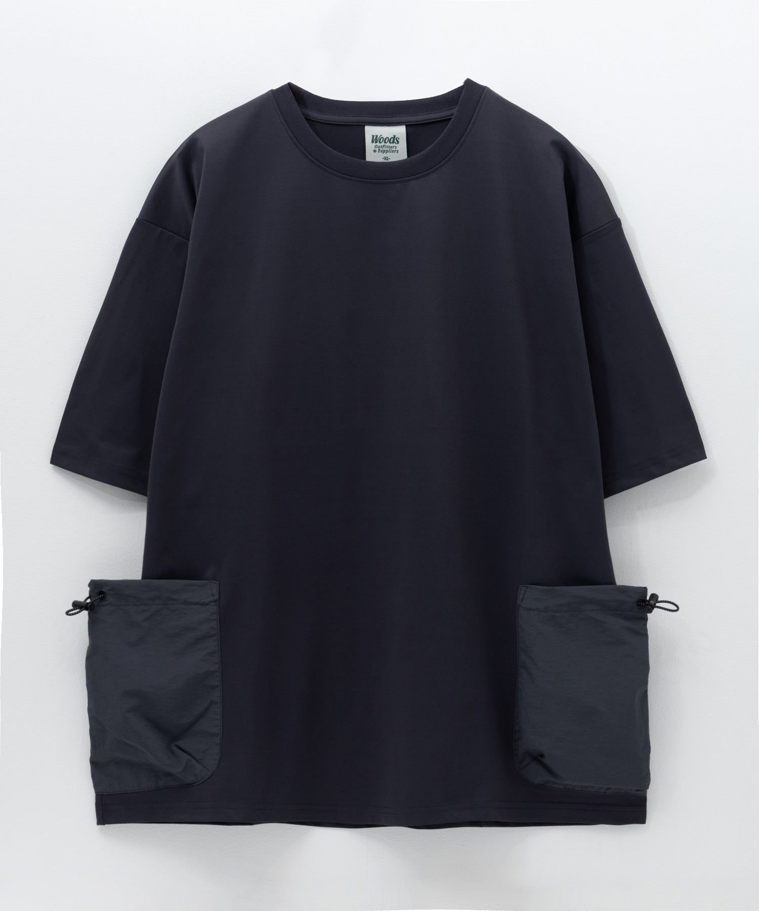 ウッズ WOODS ドローコードポケット付きTシャツ (ブラック) ブラック