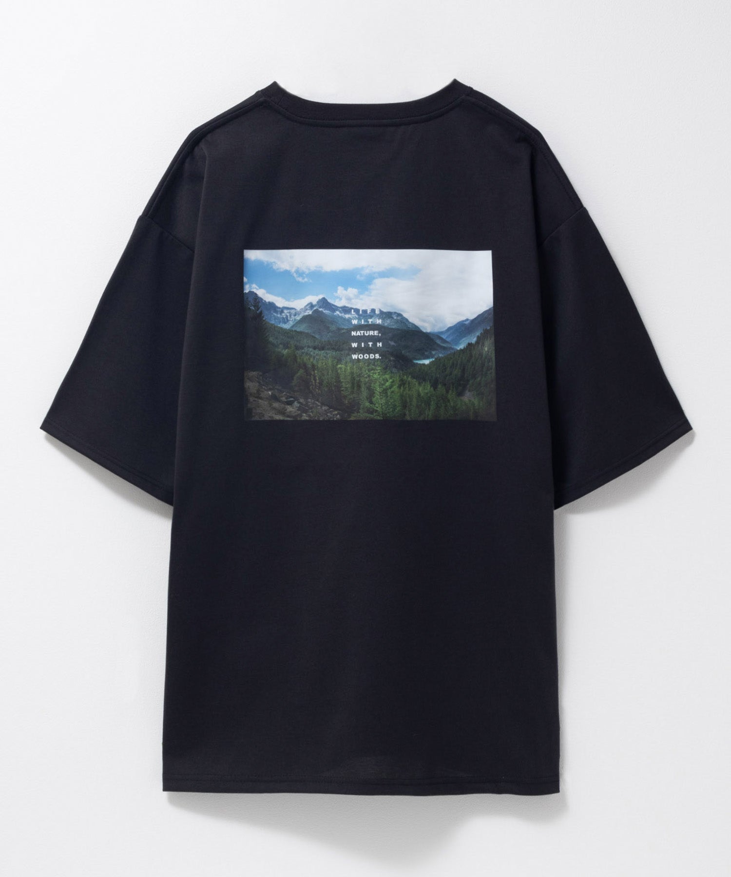 ウッズ WOODS フォトプリントTシャツ (ブラック) ブラック