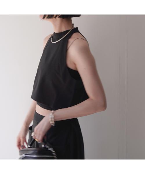 ヒュイル hwyl hwyl セットアップ 512-86523 ノースリーブ×ワイドパンツ (78/アッシュグレー) 78/アッシュグレー
