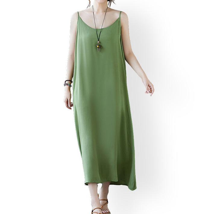 Aika ica A-line camisole dress in a cool, lightweight rayon blend Aika ica A-line camisole dress in a cool, lightweight rayon blend