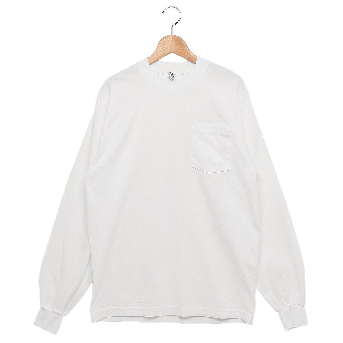 洛杉磯服飾 LOS ANGELES APPAREL T恤 剪裁上衣 長袖口袋T恤 白色 男士 LosAngeles Apparel 1810GD WHITE